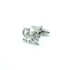 Chrome silver welsh dragon cufflink 0106-025