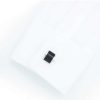 Chrome silver rectangle black enamel panel cufflink 0300-080