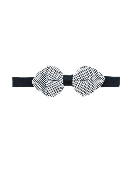 Black and White Pointed Knitted Bowtie KBT1.6