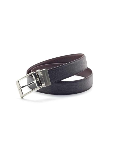 Brown Textured Reversible Leather Belt LBR10.6