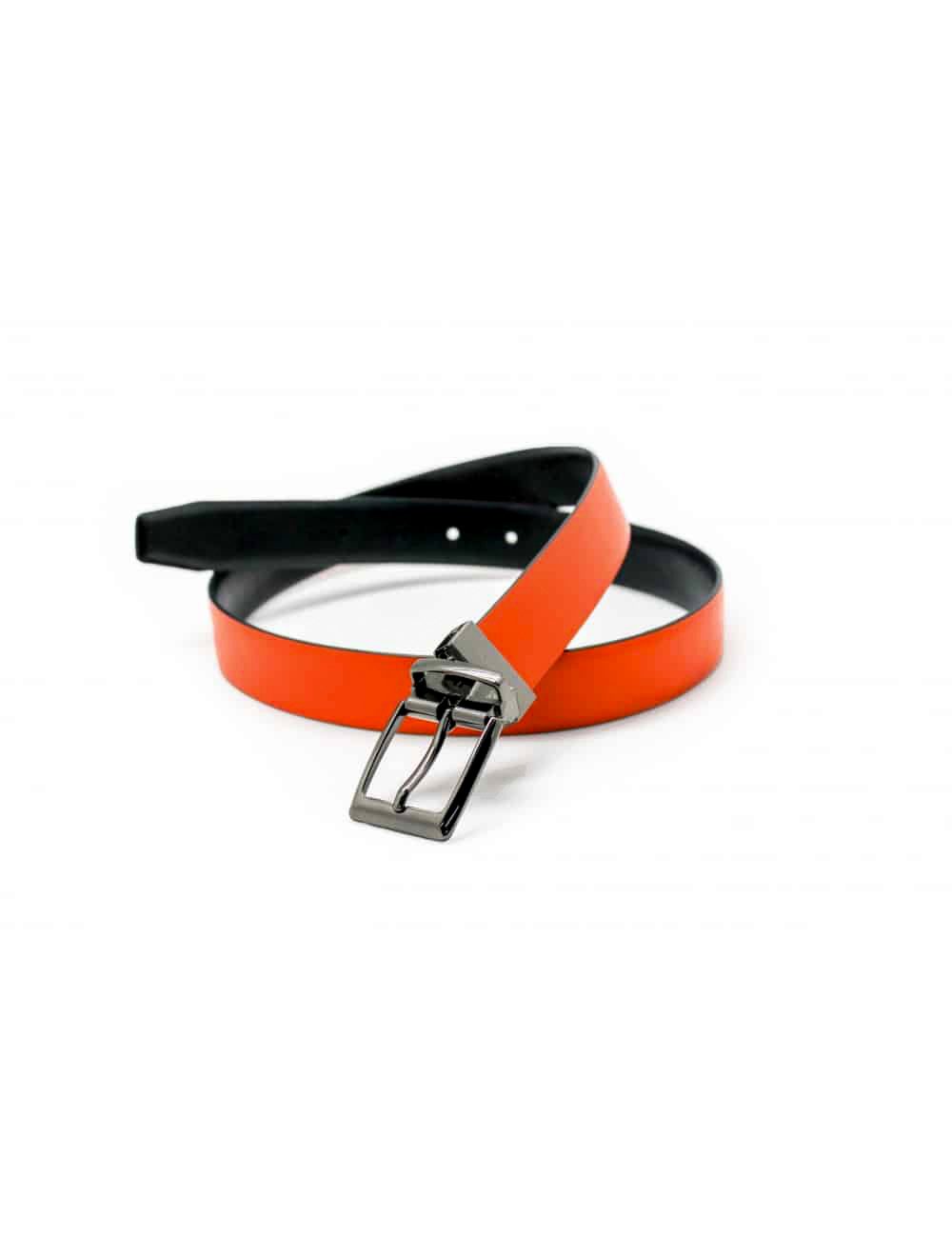 Orange / Navy Reversible Leather Belt LBR13.5