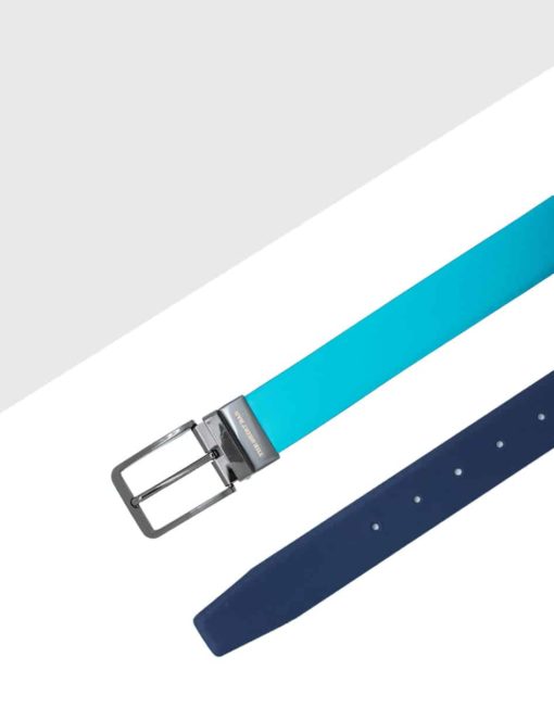 Turquoise / Navy Reversible Leather Belt LBR19.6