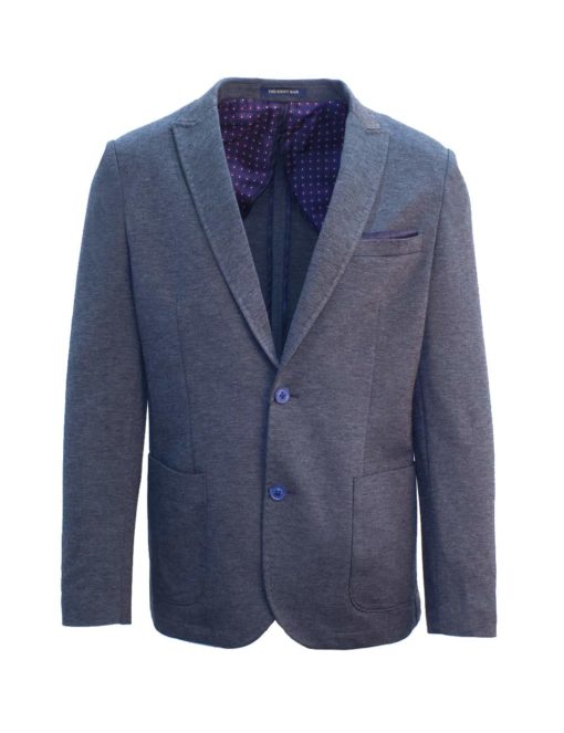 Slim Fit Charcoal Grey Knitted Blazer - B1B3.2