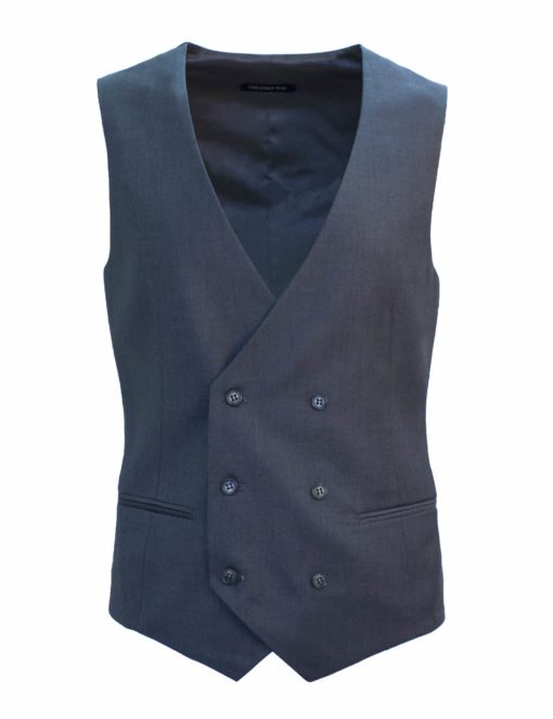 Tailored Fit Grey Double Breasted Vest V2V1.1