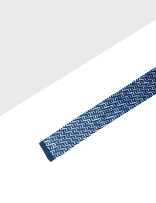 Blue Zig Zag Knitted Necktie KNT33.8