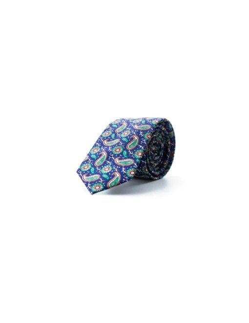 Blue with Paisley SG Inspired Print Woven Necktie - NT11.8