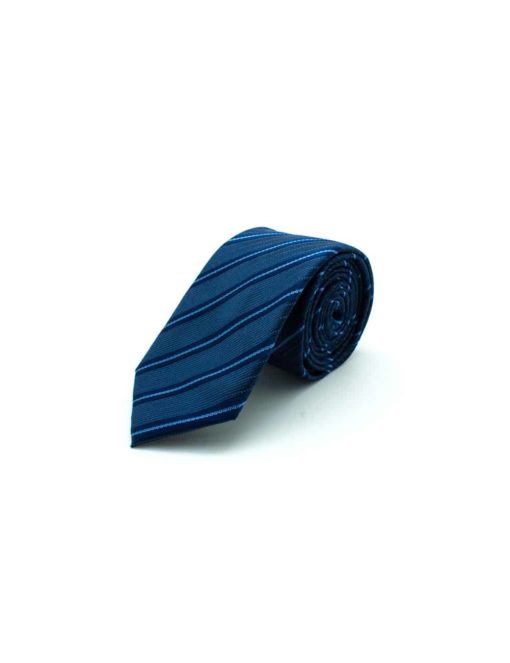 Midnight Blue Stripes Woven Necktie NT25.8