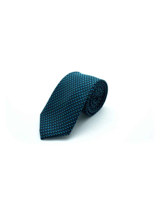 Navy with Turquoise Pattern Woven Necktie NT38.8