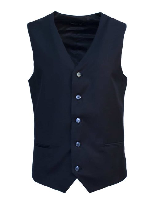 Tailored Fit Black Twill Single Breasted Vest V1V2.2