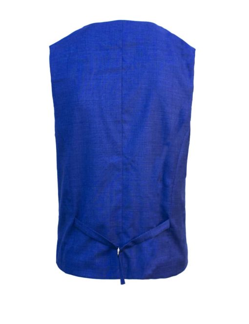 Tailored Fit Blue Checks Single Breasted Vest V1V4.2