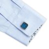 Blue Crystal in Silver Squircle Cufflink