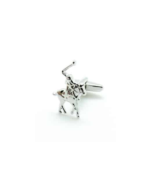 Silver Equestrian Horse Back Riding with Whip Cufflink C256NS-015