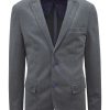 Slim Fit Charcoal Grey Knitted Blazer - B1B1.1