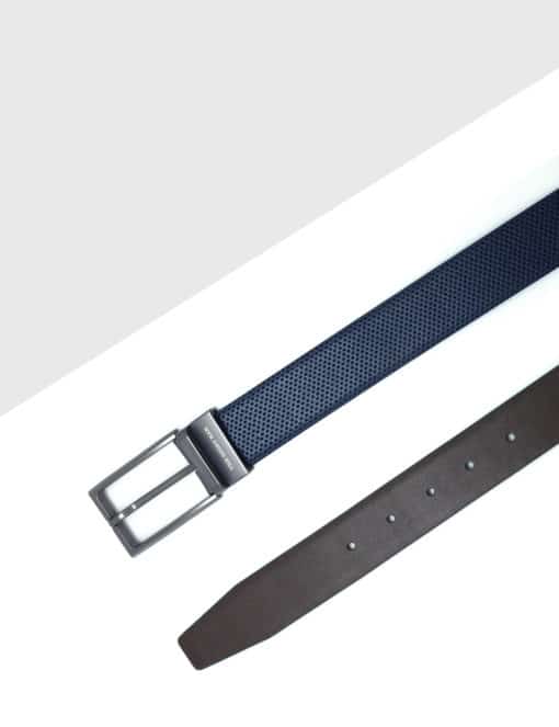 Navy / Dark Brown Reversible Leather Belt LBR12.8