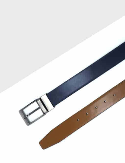 Navy / Tan Reversible Leather Belt LBR15.8