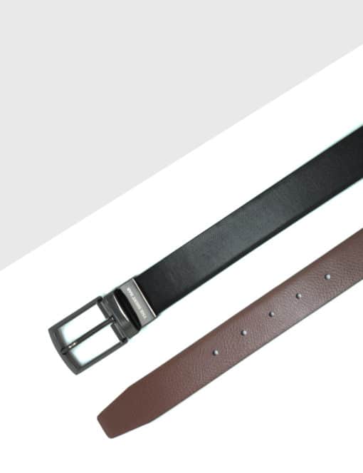 Black / Brown Textured Reversible Leather Belt LBR6.8