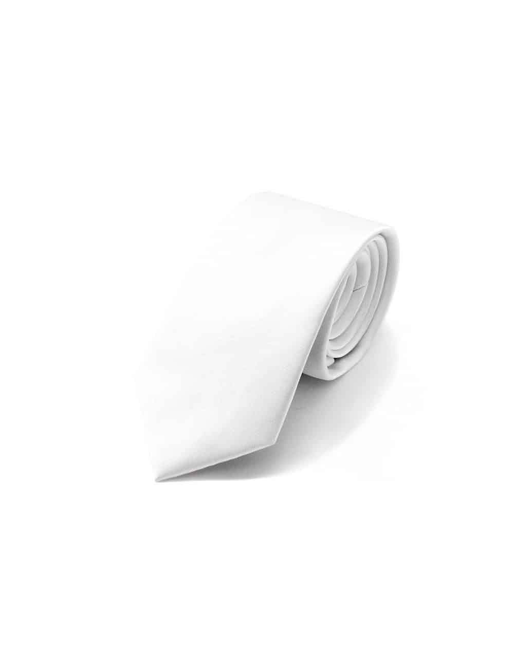 Solid White Woven Necktie NT1.4