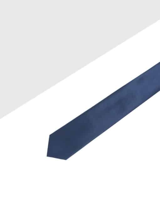 Solid Navy Blue Woven Necktie NT15.9