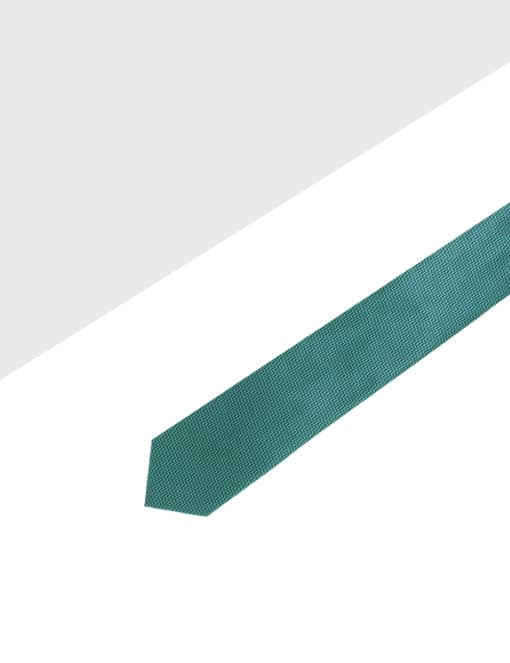 Green and Navy Herringbone Spill Resist Woven Necktie NT29.9