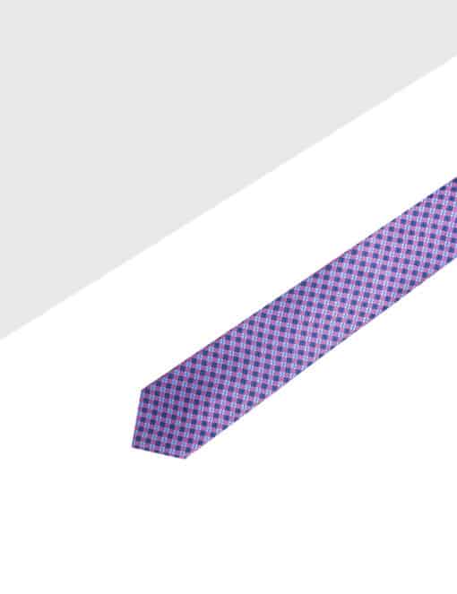 Navy and Pink Checks Spill Resist Woven Necktie NT32.9