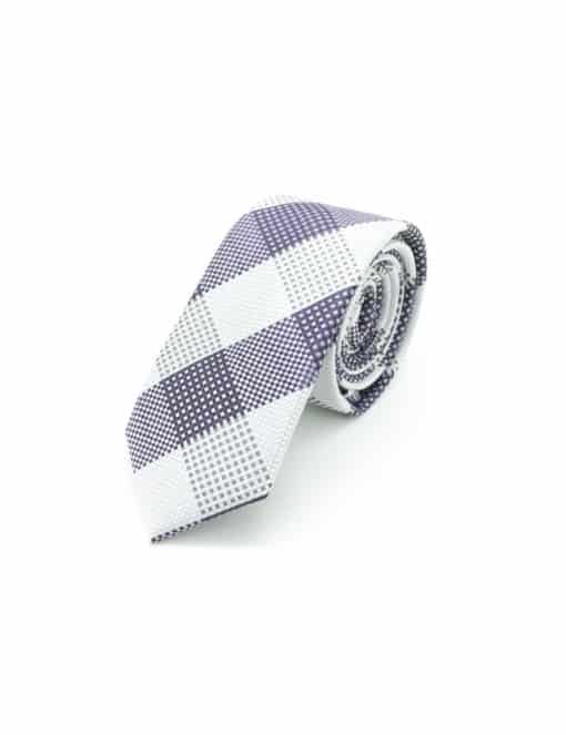 Grey Checks Spill Resist Woven Necktie NT40.9