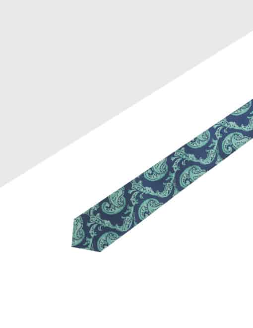 Green Paisley Spill Resist Woven Necktie NT42.9