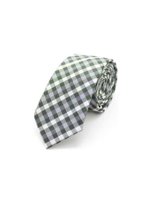 Green Checks Spill Resist Woven Necktie NT43.9