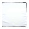 Solid White Woven Pocket Square with Black Trim PSQ20B.7