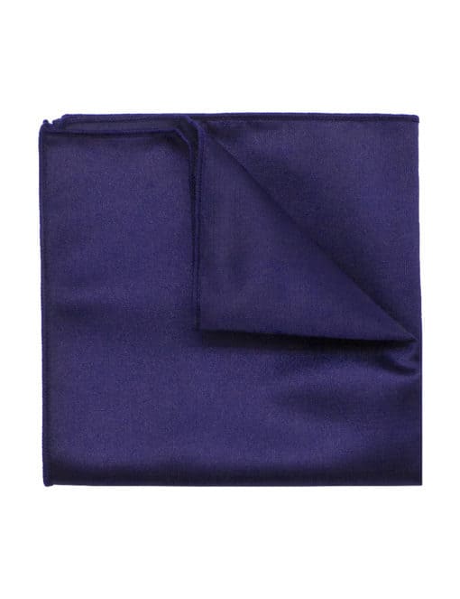 Solid Dark Iris Blue Woven Pocket Square PSQ40.9