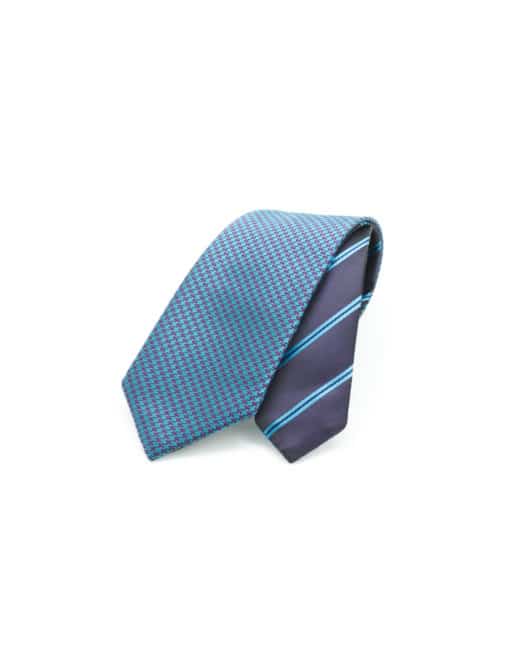 Turquoise Dobby Spill Resist Woven Reversible Necktie RNT11.9