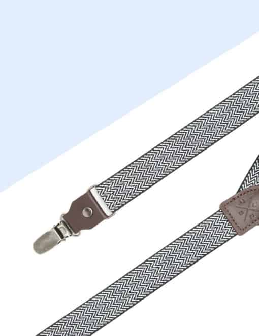 Black and White Pattern Single Back Clip 2.5cm Suspender with Leather SPD10.4