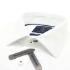 Tailored Fit Solid White Dobby 2 Ply 100% Premium Pima Cotton Long Sleeve Single Cuff Shirt TF2B2.16