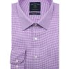 Classic Fit Purple Houndstooth 2 Ply Pima Cotton Shirt CF2A22.17