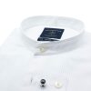 Slim Fit 100% Premium Cotton Solid White Changeable Mandarin Collar Long Sleeve Double Cuff Tuxedo Shirt with Pleated Front Bib and Button Studs, Long Lasting White Finishing SF48DT1.NOS