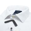 Slim Fit 100% Premium Cotton Solid White Changeable Mandarin Collar Long Sleeve Double Cuff Tuxedo Shirt with Pleated Front Bib and Button Studs, Long Lasting White Finishing SF48DT1.NOS