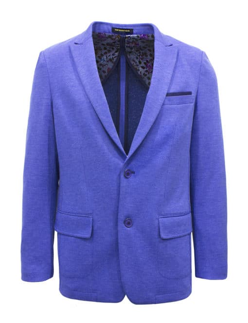 Slim Fit Blue Knitted Blazer - B1B4.3