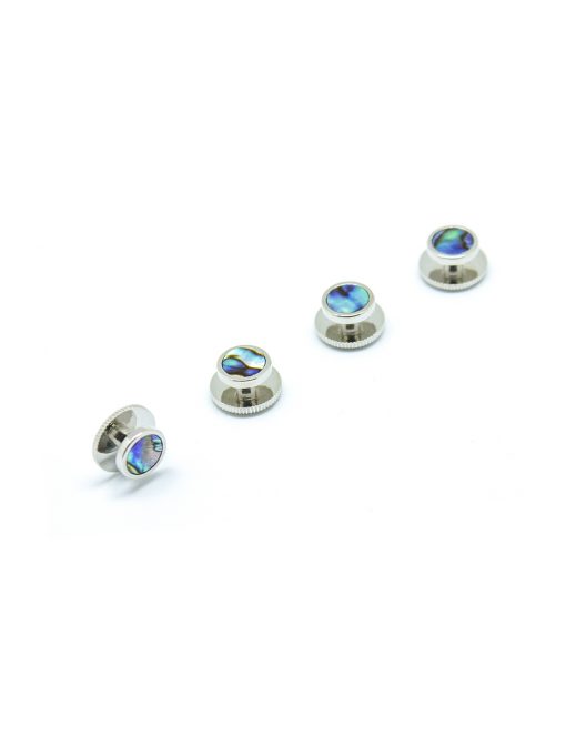 Abalone Shell in Silver Tuxedo Studs Set - S131FP-007