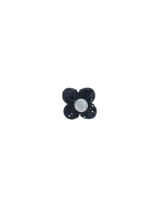 Navy Knitted Floral Lapel Pin LP2.10
