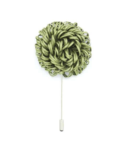 Olive Green Twirl Floral Lapel Pin LP48.10