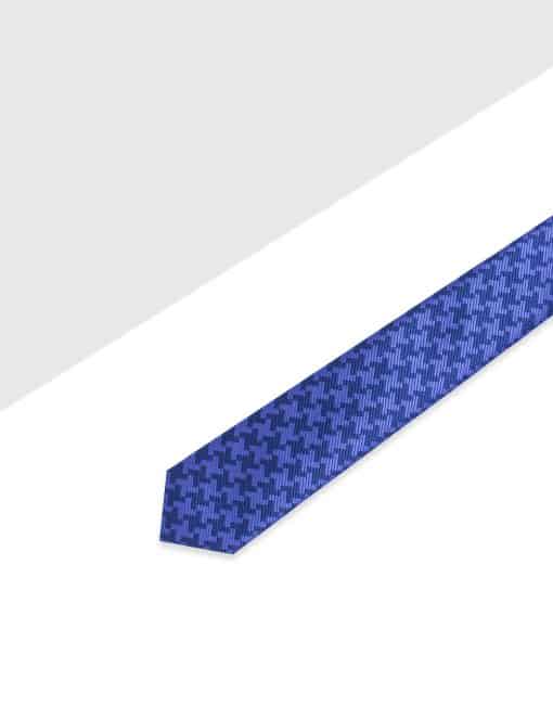 Navy Geometric Pattern Woven Necktie - NT35.4