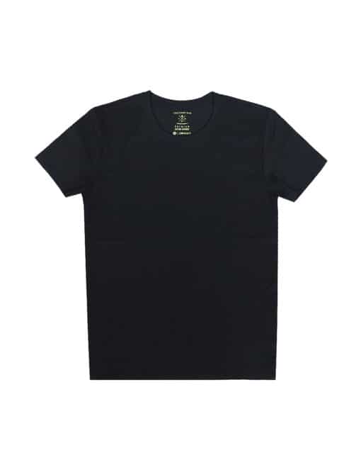 Slim Fit Black Premium Cotton Stretch Short Sleeves Crew Neck T-shirt TS1A2.1