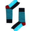 Navy and Turquoise Stripes Crew Socks made with Premium Combed Cotton SOC1B.NOB1