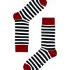 Navy and White Stripes Crew Socks made with Premium Combed Cotton SOC3B.NOB1