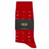 Red with Colourful Polka Dots Crew Socks made with Premium Combed Cotton SOC5A.NOB1
