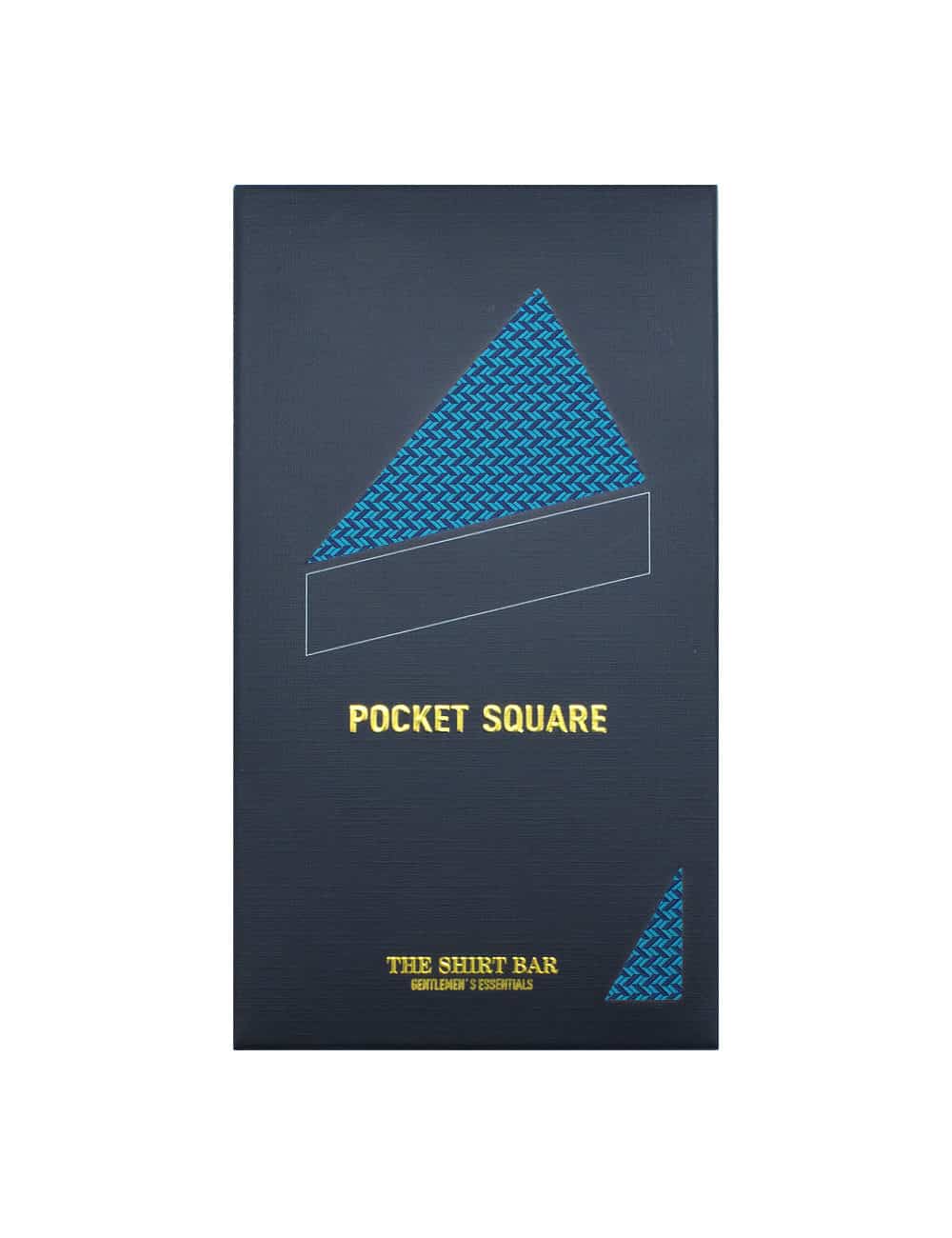 Navy and Blue Herringbone Woven Pocket Square PSQ58.9
