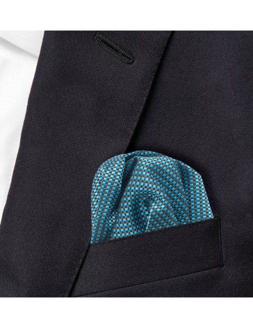 Turquoise Dobby Woven Pocket Square PSQ59.9