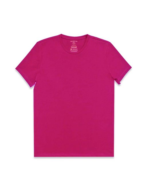 Slim Fit Pink Premium Cotton Stretch Crew Neck T-Shirt TS1A6.3