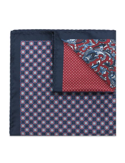4-in-1 Red Print Woven Pocket Square – PSQ39.14