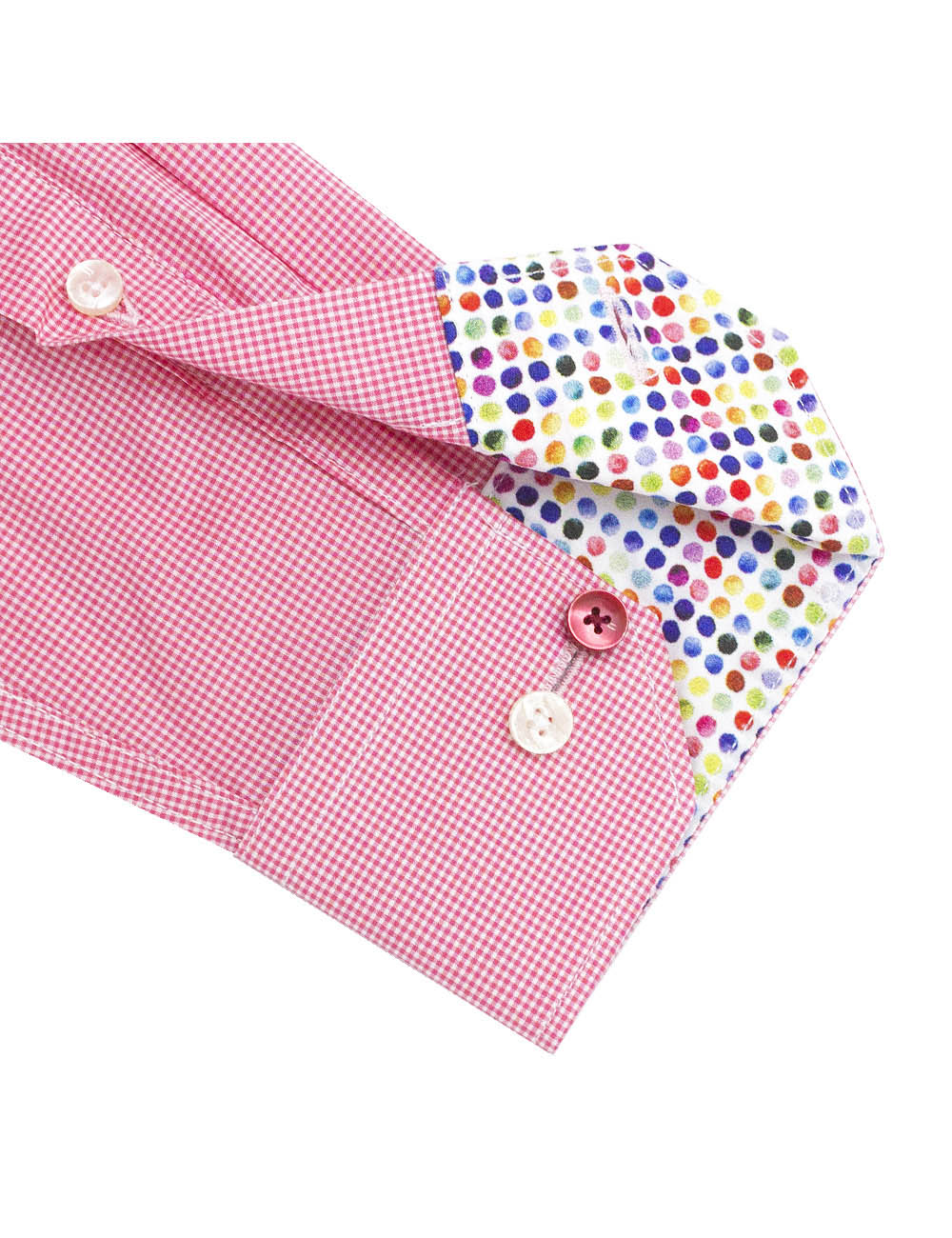 Pink Micro Checks Slim / Tailored Fit Long Sleeve Shirt - TF2A31.20