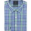 White/ Blue/ Green Checks Slim / Tailored Fit Long Sleeve Shirt - TF2A8.20